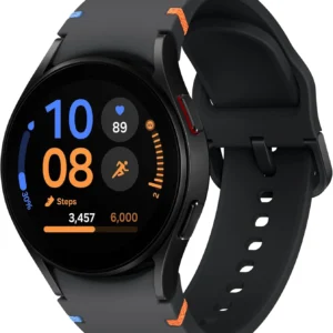 Samsung Galaxy Watch FE 40mm LTE smartwatch in black with fitness tracking, heart rate monitoring, and round AMOLED display.